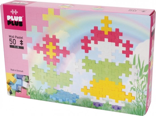 Plus-Plus Big - Meisje en Bloem - Constructiespeelgoed- Pastel - 50 pcs van Plus-Plus