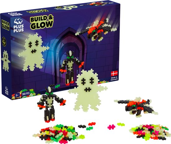 Plus-Plus - Build & Glow - Glow In The Dark - Constructiespeelgoed - Set Met Bouwstenen - 360 Delige Bouwset - Bouwspeelgoed - Vanaf 5 Jaar van Plus-Plus