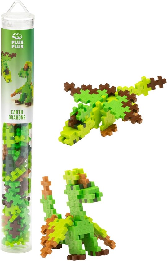 Plus-Plus Earth Dragons Draken – 100 delige bouwset – 4376 – Bouwspeelgoed – Constructiespeelgoed – Set met bouwstenen – Vanaf 5 jaar van Merkloos