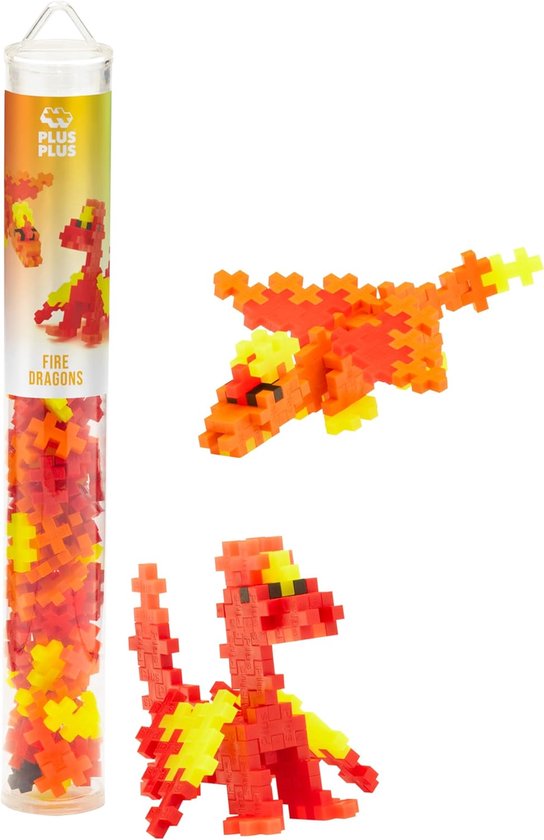 Plus-Plus Fire Dragons Draken – 100 delige bouwset – 4375 – Bouwspeelgoed – Constructiespeelgoed – Set met bouwstenen – Vanaf 5 jaar van Merkloos