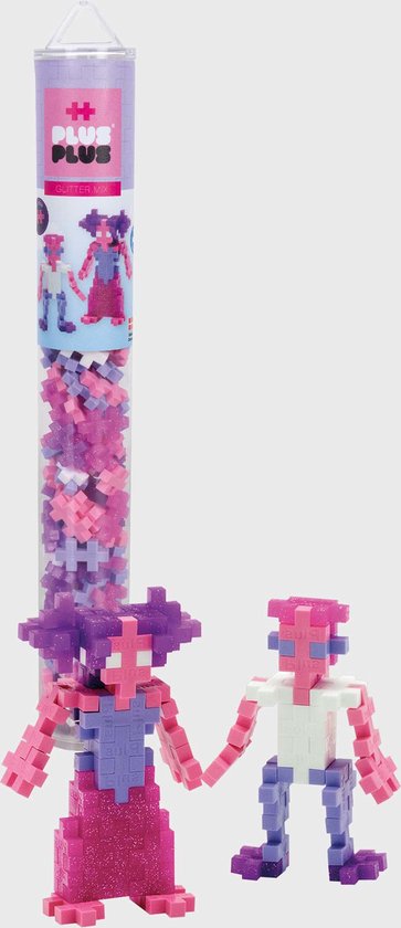 Plus-Plus - Glitter Mix Tube - Constructiespeelgoed - Set Met Bouwstenen - 100 Delige Bouwset - Bouwspeelgoed - Vanaf 3 Jaar van Plus-Plus