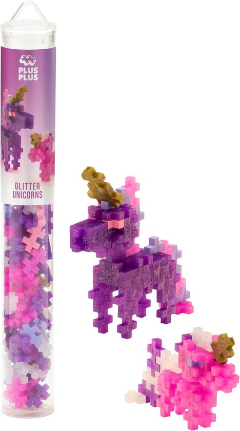 Plus-Plus Glitter Unicorns Eenhoorn – 100 delige bouwset – 4373 – Bouwspeelgoed – Constructiespeelgoed – Set met bouwstenen – Vanaf 5 jaar van Merkloos