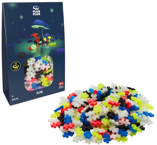 Plus-Plus Glow in the dark 300 delige bouwset - 3975 - Bouwspeelgoed - Constructiespeelgoed - Set met bouwstenen - Vanaf 5 jaar van Plus-Plus