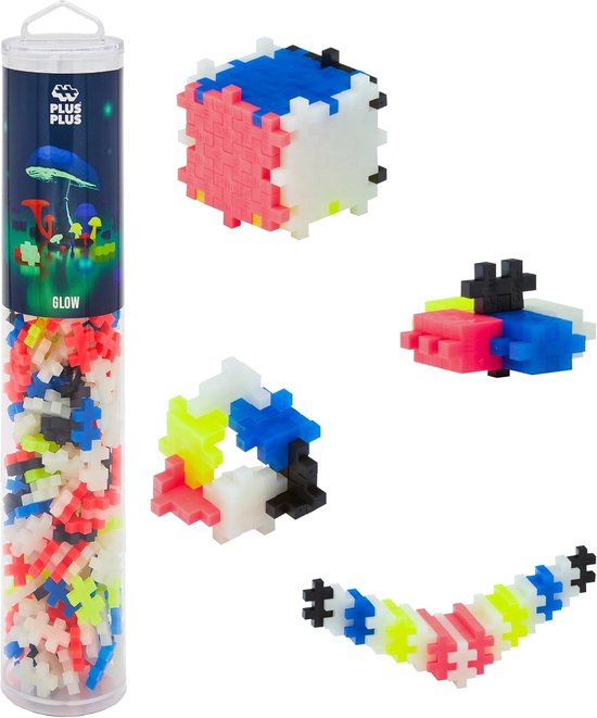 Plus-Plus Glow in the dark Tube 240 delige bouwset - 4283 - Bouwspeelgoed - Constructiespeelgoed - Set met bouwstenen - Vanaf 5 jaar van Plus-Plus
