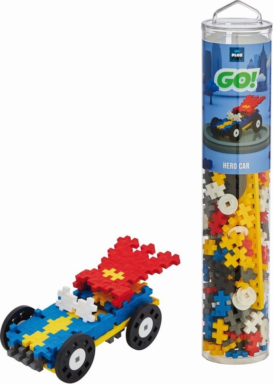 Plus-Plus GO! Tube auto held 200 delige bouwset - 4259 - Bouwspeelgoed - Constructiespeelgoed - Set met bouwstenen - Vanaf 5 jaar van Plus-Plus
