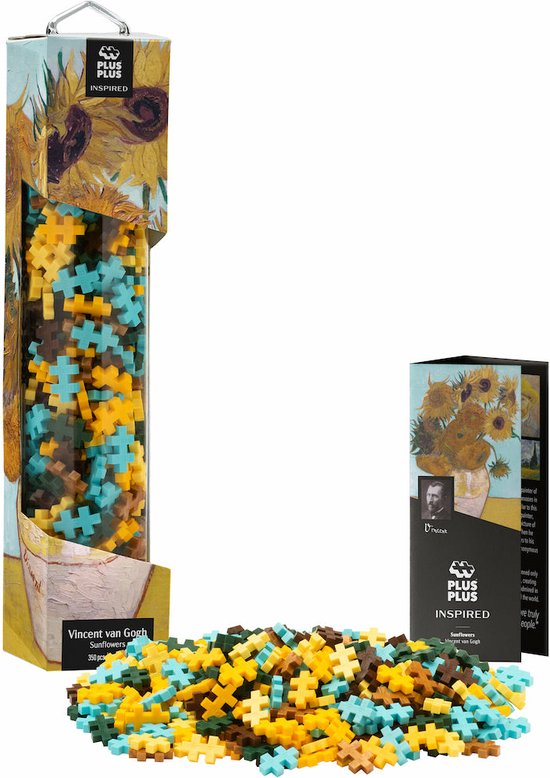 Plus-Plus Inspired - Van Gogh Zonnebloem - 5163 - Bouwspeelgoed kunstwerk - Constructiespeelgoed - Set met 350 bouwstenen - Vanaf 7 jaar van Plus-Plus