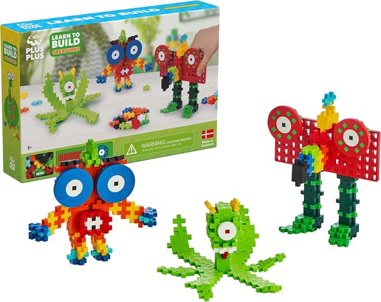 Plus-Plus Learn to Build monsters 240 delige bouwset - 3907 - Bouwspeelgoed - Constructiespeelgoed - Set met bouwstenen - Vanaf 5 jaar van Plus-Plus