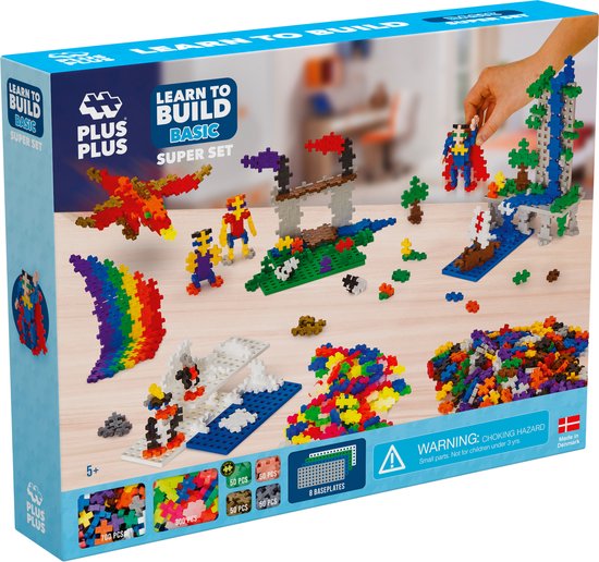 Plus-Plus - Learn To Build Pastel Constructiespeelgoed - Super Set Met Bouwstenen - 1200 Delige Bouwset - Bouwspeelgoed - Blauw - Vanaf 5 Jaar van Plus-Plus