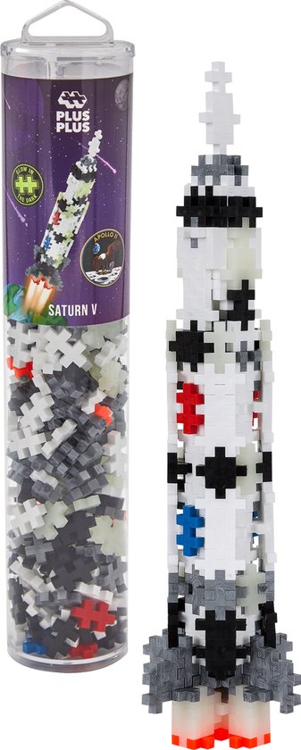 Plus-Plus - Saturn V Rocket Tube - Constructiespeelgoed - Set Met Bouwstenen - 240 Delige Bouwset - Bouwspeelgoed - Vanaf 3 Jaar van Plus-Plus