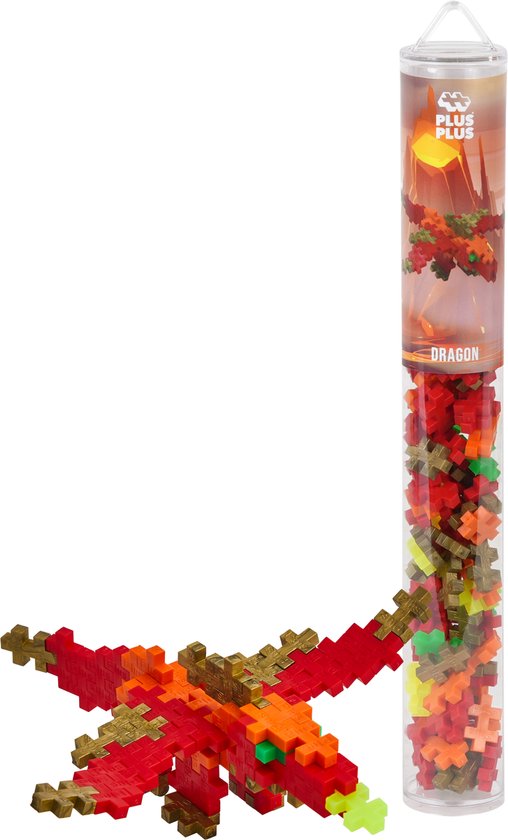 Plus-Plus Tube draak 100 delige bouwset - 4267 - Bouwspeelgoed - Constructiespeelgoed - Set met bouwstenen - Vanaf 5 jaar van Plus-Plus