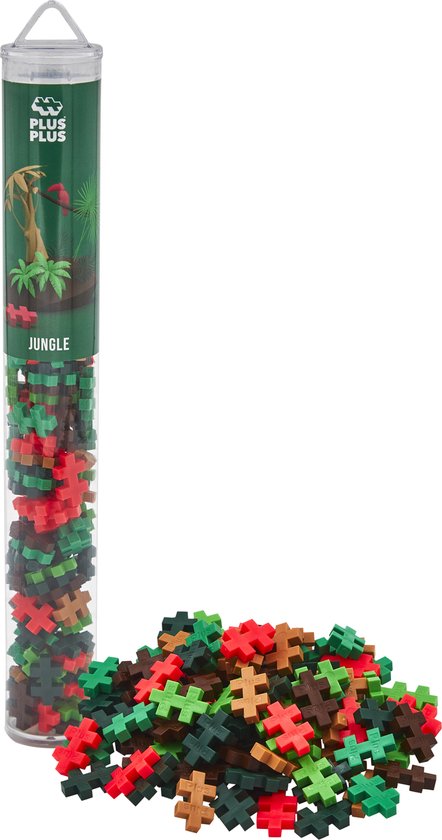 Plus-Plus Tube jungle 100 delige bouwset - 4266 - Bouwspeelgoed - Constructiespeelgoed - Set met bouwstenen - Vanaf 5 jaar van Plus-Plus