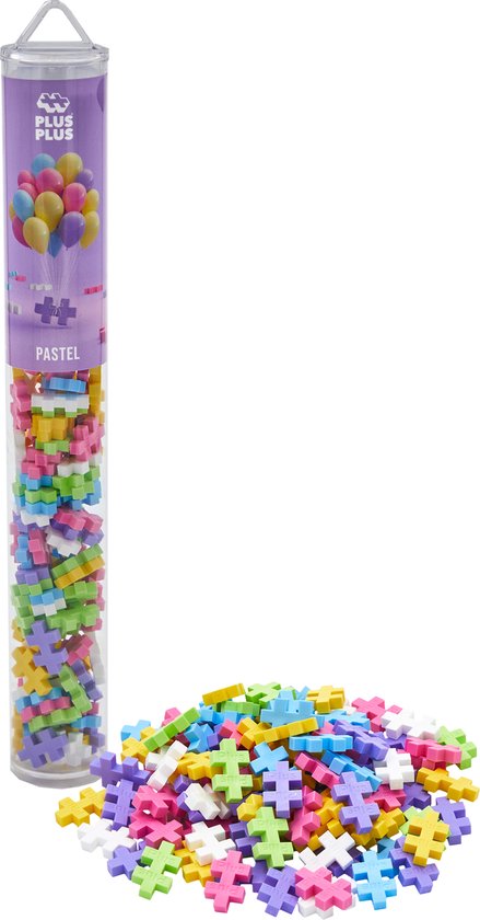 Plus-Plus Tube pastel 100 delige bouwset - 4025 - Bouwspeelgoed - Constructiespeelgoed - Set met bouwstenen - Vanaf 5 jaar van Plus-Plus