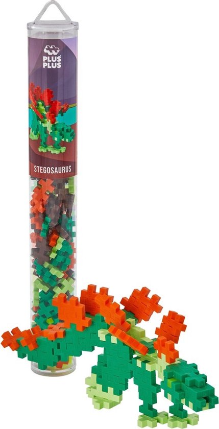 Plus-Plus Tube Stesaurus Dinosaurus 100 delige bouwset - 4093 - Bouwspeelgoed - Constructiespeelgoed - Set met bouwstenen - Vanaf 5 jaar van Plus-Plus