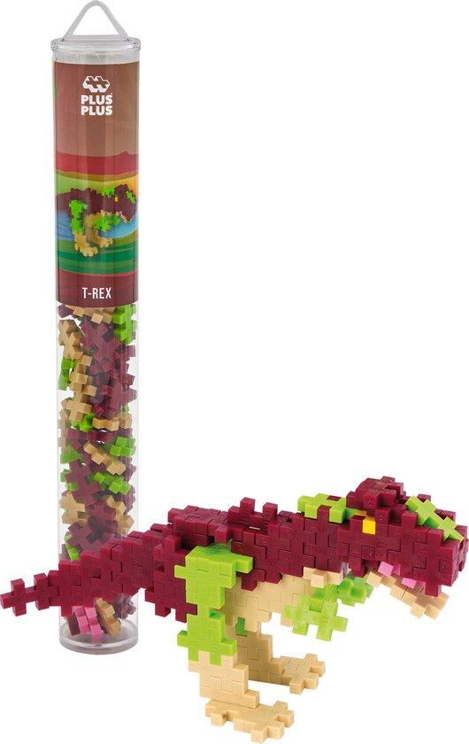 Plus-Plus Tube T-Rex Dinosaurus 100 delige bouwset - 4200 - Bouwspeelgoed - Constructiespeelgoed - Set met bouwstenen - Vanaf 5 jaar van Plus-Plus