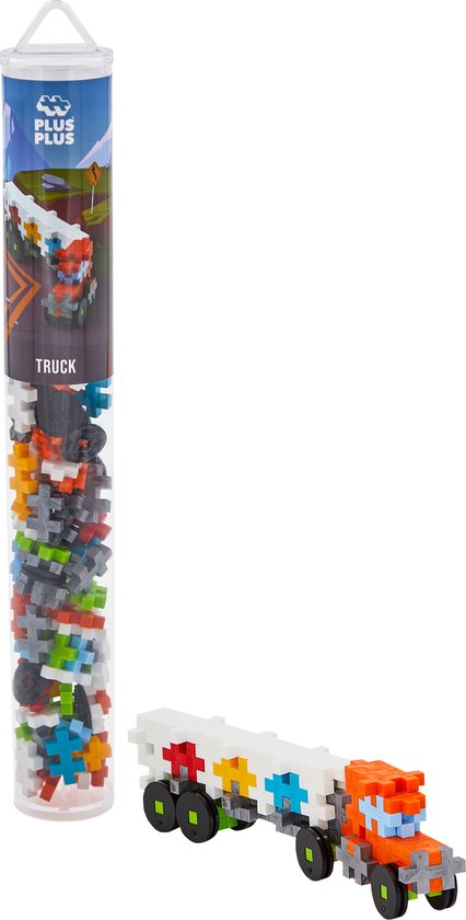 Plus-Plus Tube vrachtwagen 100 delige bouwset - 4287 - Bouwspeelgoed - Constructiespeelgoed - Set met bouwstenen - Vanaf 5 jaar van Plus-Plus