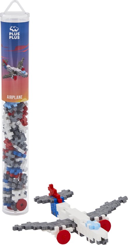 Plus-Plus - Vliegtuig Tube - Constructiespeelgoed - Set Met Bouwstenen - 100 Delige Bouwset - Bouwspeelgoed - Vanaf 3 Jaar van Plus-Plus