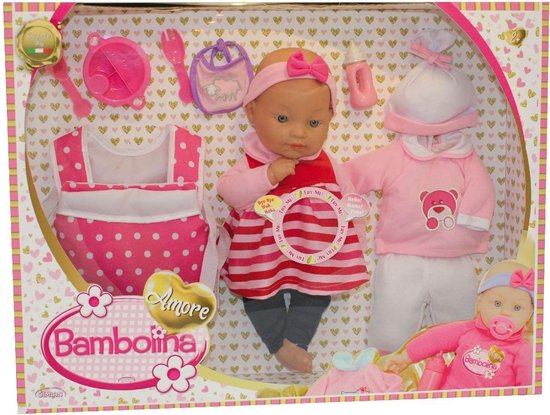 Pop met zacht lijfje, babygeluidjes en acc - Amore - 40 cm. van Dimian