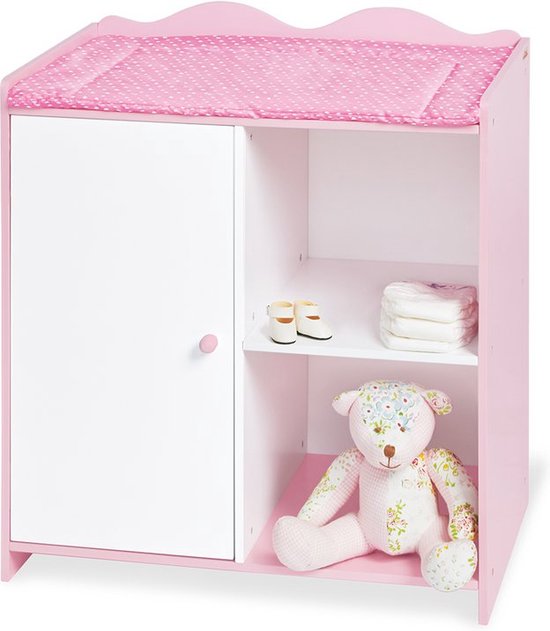 Poppencommode 'Jasmin' - Speeltafel - Speelgoedtafel - Inclusief aankleedkussen - 52cm x 37cm x 58cm van Pinolino