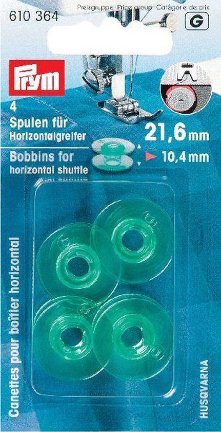 Prym Spoelen Horizontaal 4 stuks 21.6 mm nr 610 364 van Prym