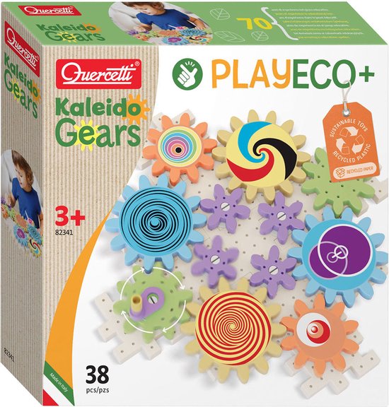 Quercetti Kaleido Gears Play Eco Tandwielenset, 38dlg. van Quercetti