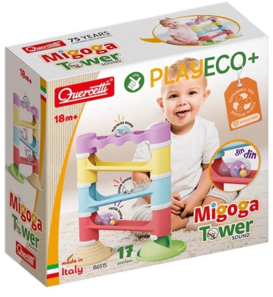 Quercetti knikkerbaan Eco geluid educatief speelgoed kleurrijk. van Merkloos