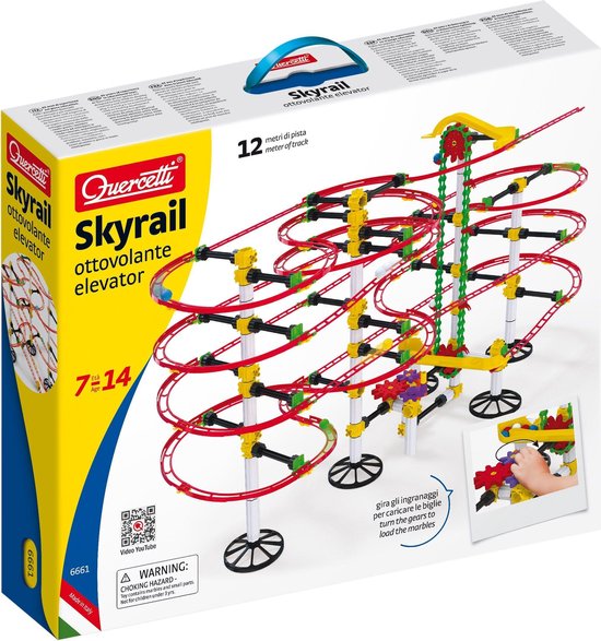 Quercetti Knikkerbaan met Lift - Skyrail Ottovolante van Quercetti