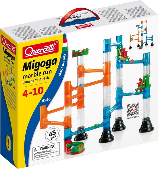 Quercetti Knikkerbaan Migoga Basic Transparant 45-delig van Quercetti