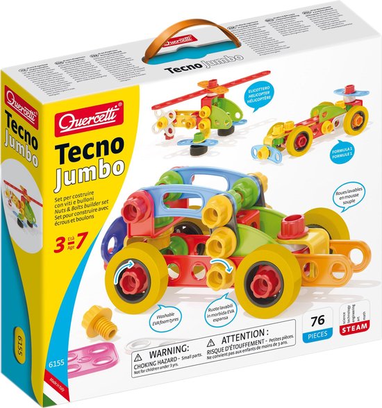 Quercetti Tecno Jumbo Bouwpakket Junior 72-delig van Quercetti