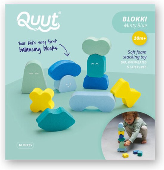 Quut - Blokki - Mint blauw - balans blokken van Quut.