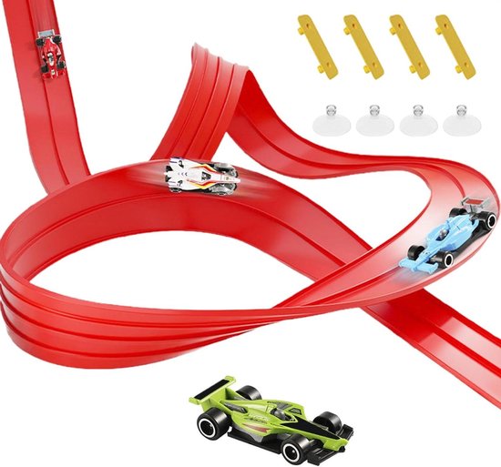 Racebaan Set Kinderen - Autobaan Speelgoed - Creatief Spelen - Onbeperkte Lay-outs - 4/5 Meter - Multi van Merkloos
