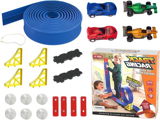 Racebaan Set Kinderen - Autobaan Speelgoed - Creatief Spelen - Onbeperkte Lay-outs - 4/5 Meter - Multicolor van Merkloos