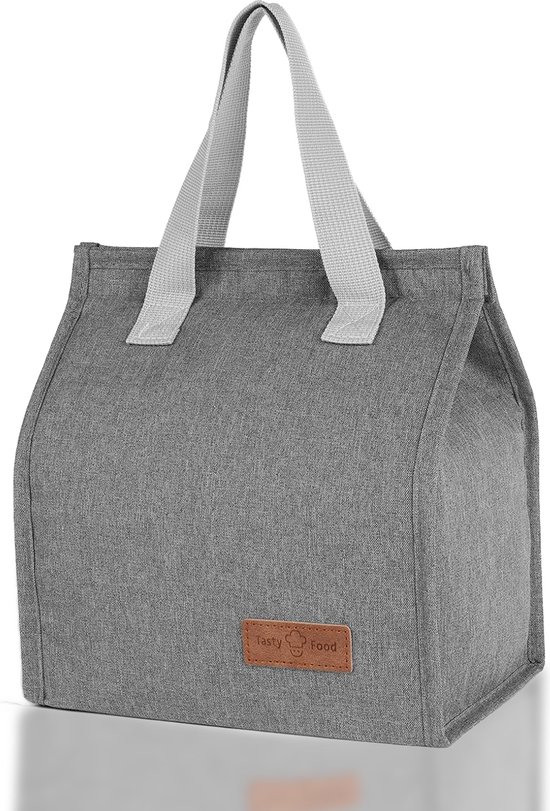 Rainbecom - Koeltassen - Lunchtas – 22.5x25.5x13 cm – 6 Liter - Grijs - Isolatie - 300D Kationisch Polyester – Klittenbandsluiting - Handvat Riem - Koeltas - Lunch Bag - Geïsoleerde Koeltas - Picknicktas van Rainbecom