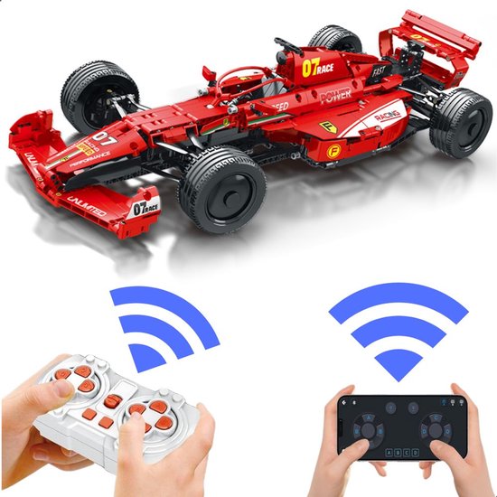 Reobrix 11007 Formule 1 RC Auto bouwset | F1 speed champions technisch constructie modelbouw geschikt voor lego | Educatief STEM speelgoed bouwpakketten voor kinderen & volwassenen | Incl radiografisch bestuurbare remote | Bouwdoos met 928 bouwstenen van Merkloos