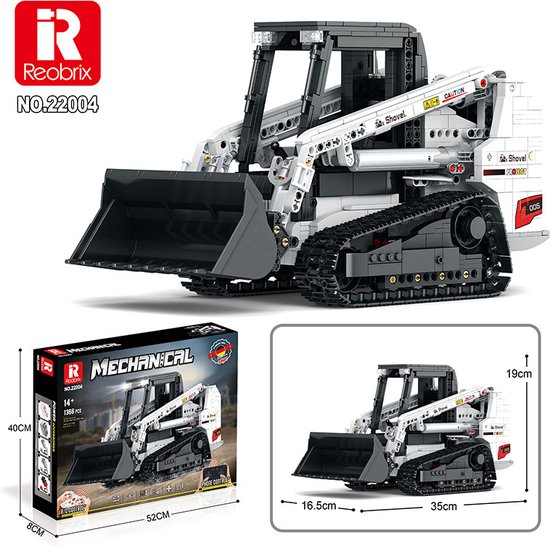 Reobrix 22004 Bobcat Schranklader Techniek Serie RC Auto APP Afstandsbediening Technologie MOC van Reobrix