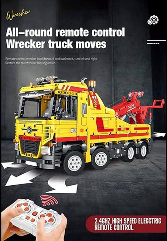 Reobrix 22012 - Reddingswagen - Vrachtwagen met Kraan - Technisch Bouwpakket voor Kinderen en Volwassenen - compatibel met Mould King van Reobrix