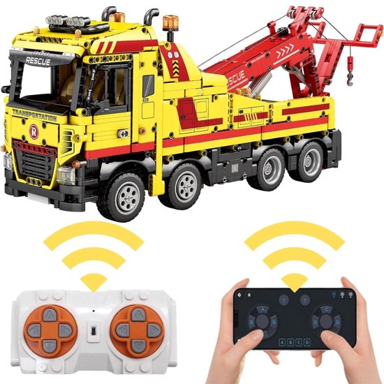 Reobrix 22012 Sleepwagen XL bouwset | Radiografisch bestuurbare auto creator modelbouw | Educatief classic constructie speelgoed bouwpakketten voor kinderen & volwassenen | Accu niet geschikt voor Lego technic | Bouwdoos met 1910 bouwstenen van Merkloos