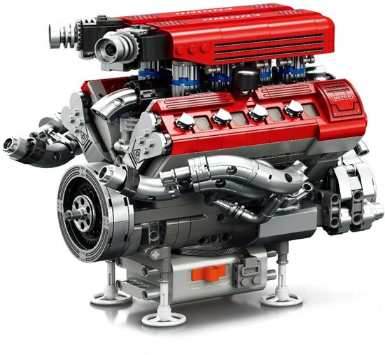 Reobrix 33015 V8 Formule 1 speed engine bouwset | F1 Racing champions icons modelbouw | Classic creator speelgoed ideas voor expert volwassenen & kinderen | Accu motor niet geschikt voor Lego technic | Bouwdoos met 1101 bouwstenen van Merkloos