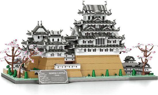 Reobrix 55017 Himeji Japans Kasteel met sakura bloemen mega bouwset | Miniaturen expert modelbouwpakket | Classic Creator STEM speelgoed bouwpakket | Architecture modelbouw voor volwassenen en kinderen | Geschikt voor Lego | Bouwdoos met 7105 bloks van Merkloos