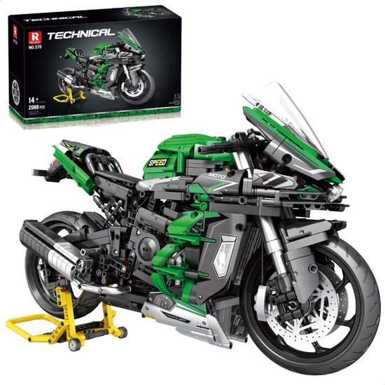 Reobrix 570 H2 SX SE 1:5 XL High Speed Motorcycle bouwset | Classic motorfiets modelbouw | Educatief creator constructie speelgoed bouwpakketten voor kinderen & volwassenen | Racer champion set geschikt voor Lego | Bouwdoos met 2088 bouwstenen van Reobrix