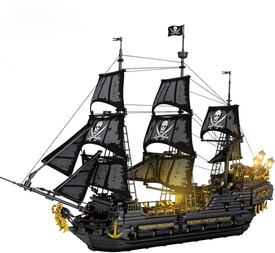 Reobrix 66036 Black Pearl XL Pirate Ship bouwset | Pirates of the Caribbean Adventure Modelbouw | Educatief Creator STEM piratenschip speelgoed bouwpakketten voor kinderen & volwassenen | DIY piraten boot geschikt voor Lego | Bouwdoos 4304 bouwstenen van Reobrix