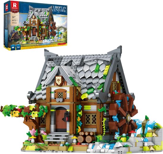 Reobrix 66045 Molenhuisje European Century bouwset | Classic Creator Modular Building | Expert Architecture Modelbouw | Geschikt voor Lego | Technisch Educatief Speelgoed voor volwassenen & kinderen | Bouwdoos met 1873 bouwstenen van Merkloos