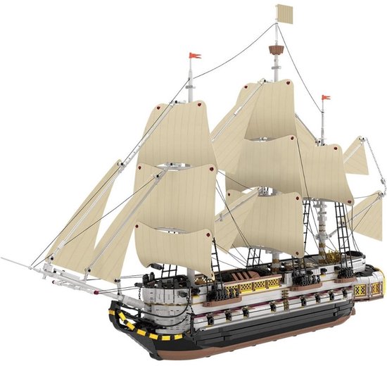Reobrix 66048 Endeavor Ship of the Pirates mega bouwset | Black Pearl destroyer | Caribbean Adventure Modelbouw | Creator piratenschip speelgoed boot bouwpakketten voor volwassenen | DIY piraten boot geschikt voor Lego | Bouwdoos 3555 bloks van Merkloos