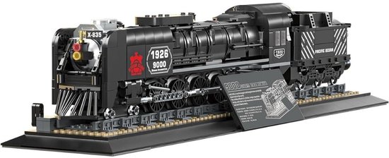 Reobrix 66801 Stoom trein retro classic bouwset | Locomotief miniatuur modelbouw | Technische educatief creator speelgoed ideas bouwpakketten voor expert volwassenen & kinderen | Niet geschikt voor Lego rails | Bouwdoos met 1546 bouwstenen van Merkloos