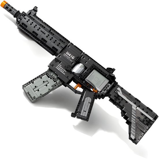 Reobrix 77004 M416 Machine Gun bouwset | DIY WW2 army pistool geweer modelbouw | Creator classic motor guns bouwpakket | Technische Educatief militair & leger speelgoed voor volwassenen | Geschikt voor Lego | Bouwdoos met 1188 bouwstenen van Merkloos