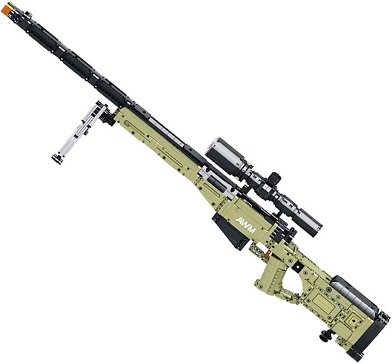 Reobrix 77026 AWM Battlefield Sniper Rifle bouwset | DIY WW2 army pistool geweer modelbouw | Creator classic motor guns bouwpakket | Technische Educatief militair & leger speelgoed voor volwassenen | Geschikt voor Lego | Bouwdoos met 1336 bouwstenen van Merkloos