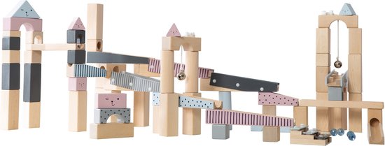 Roba Knikkerbaan Junior Hout/glas 100-delig van Merkloos