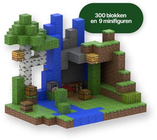 Rooven - Magnetische Bouwblokken 300 stuks + 9 minifiguren – magnetische blokken – montessori speelgoed van Merkloos