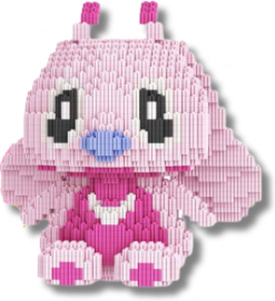 Roze konijn - 22,5 cm - bouwset - Building blocks - Nanoblocks - miniblocks van $