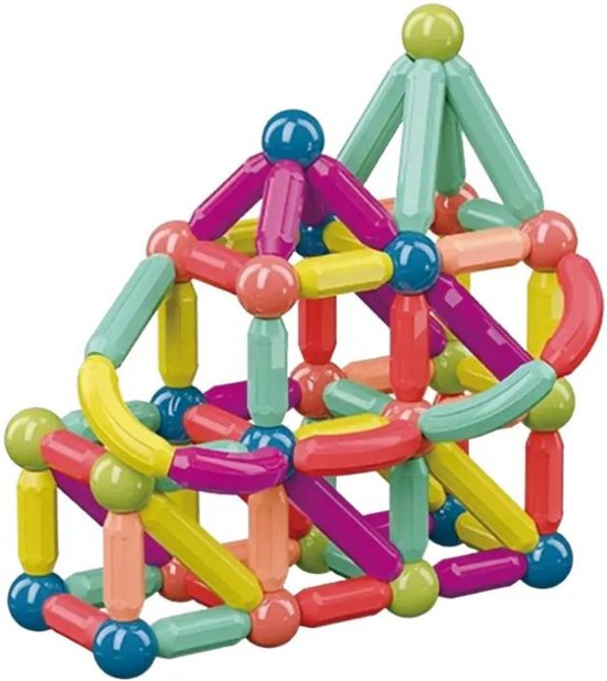RyC Toys Magnetisch Constructiespeelgoed - 50 stuks | Magnetische Staven | magnetisch educatief speelgoed | magnetische bouwset van RyC Toys