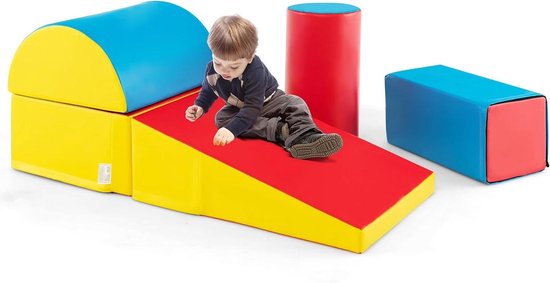 Schuimrubberen Bouwstenen - Zachte Blokken - Spelen en Klimmen - Veelzijdige Vormen - 120 x 40 x 40 cm - Rood van Merkloos